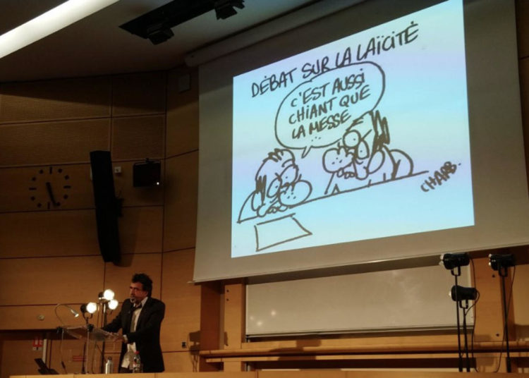 Conférence autour de la liberté d'expression organisée à Sciences Po le 1er décembre 2021 en hommage à Charb (© TU).