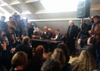 Conférence de presse de Charlie Hebdo, le 13 janvier 2015 dans les locaux de Libération (Wikipédia)