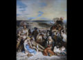 Scènes des massacres de Scio, huile sur toile d'Eugène Delacroix, 1824. Ce massacre (25000 morts, 45.000 Grecs vendus comme esclaves) fut perpétré par les Ottomans contre la population grecque de l’île de Chios, en avril 1822, pendant la guerre d’indépendance grecque.