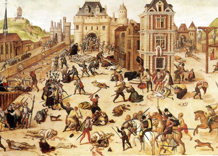 Le Massacre de la Saint-Barthélemy (1572)
par François Dubois, peintre protestant
(musée cantonal des Beaux-Arts, Lausanne).