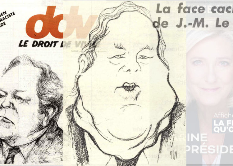 Caricatures de Jean-Marie Le Pen parues dans Le Droit de Vivre (Le DDV)