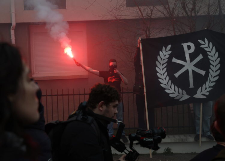 Lyon, 21 février 2026, marche en hommage à Quentin Deranque (photo Merlet/Zeppelin/sipa)