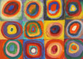 16 ⁄ 38 "Plus de détails
Carrés et cercles concentriques", Vassily Kandinsky (1913) (Munich, Stadtische Galerie in Lenbach)