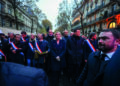 Marine Le Pen, Jordan Bardella et des élus RN lors de la marche contre l'antisémitisme du 12 novembre 2023 (IP3 PRESS / MAXPPP)